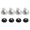 4pcs 4mm Stove Control Knobs Gas Hob Knob Metal Range Burner Switch Button Zinc Alloy Knobs Replacement For Cooktop Stove Oven