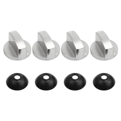 4pcs 4mm Stove Control Knobs Gas Hob Knob Metal Range Burner Switch Button Zinc Alloy Knobs Replacement For Cooktop Stove Oven