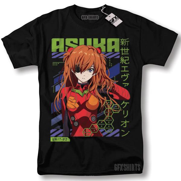 Neon Genesis Evangelion Asuka Anime Manga Waifu Japanese Graphic T-shirt XXL