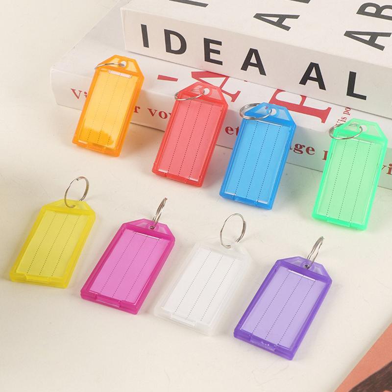 Assorted Plastic Key Tag 10/20/30PCS Random Mixed Color Flap Key Tags with Split Ring Identification Tag Easy Sorting Supply ZYF