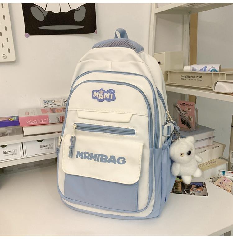Schoolbag Girls Large Capacity Backpack Junior High School Student 1011 College Style School Bag Elementary School Student Leisure Fashion Travel