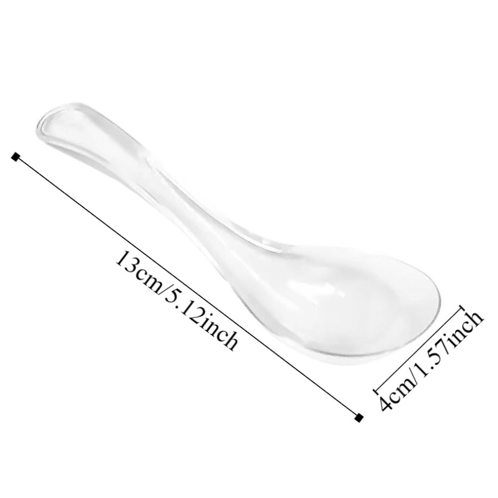 Exquisite Crystal Glass Spoon Transparent Dessert Teaspoons Easy To Clean Soup Spoons Hotel