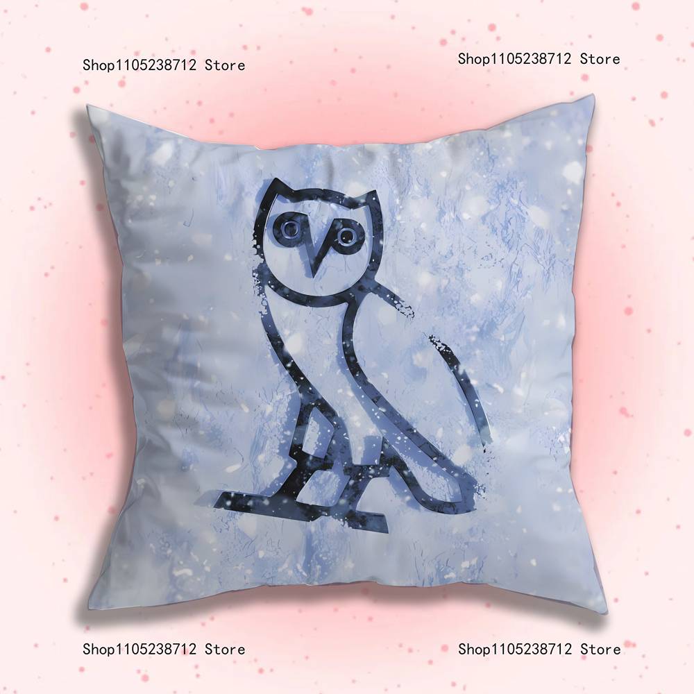 Drake O-OvO OWL Pillow Covers Cartoon Sofa Decorative Home Double-sided Printing Short Plush Cute Cushion Cover