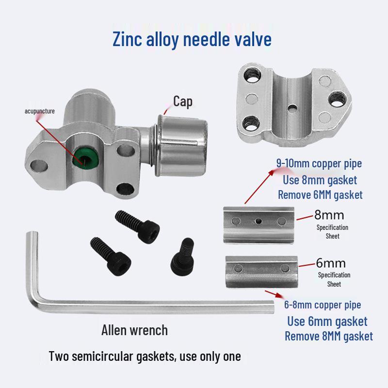 HVAC Refrigerant Needle Valve BVP-31 for Air Conditioners, Refrigerators, Freezers - Zinc Alloy Maintenance Tool.