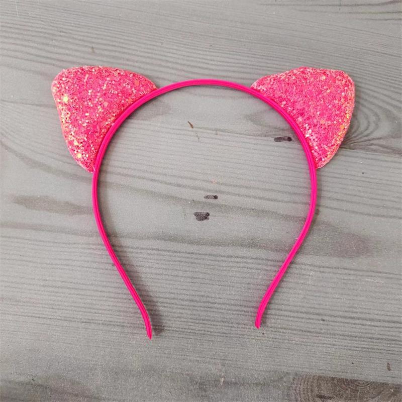 Cartoon Cat Ear Headband for Kids: Cute Scallion Powder Color Hair Accessory