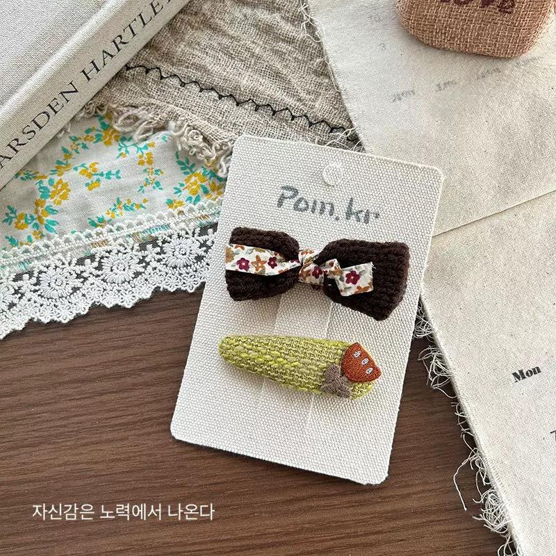 Plaid & Solid Color Korean Hair Bows - Girls' BB Clips and Hairpins