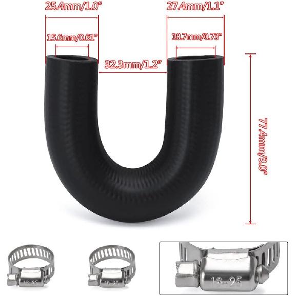 Heater Core Crossover Coolant Hose 5/8" End And 3/4" End With 2PCS Clamps For LS For LT