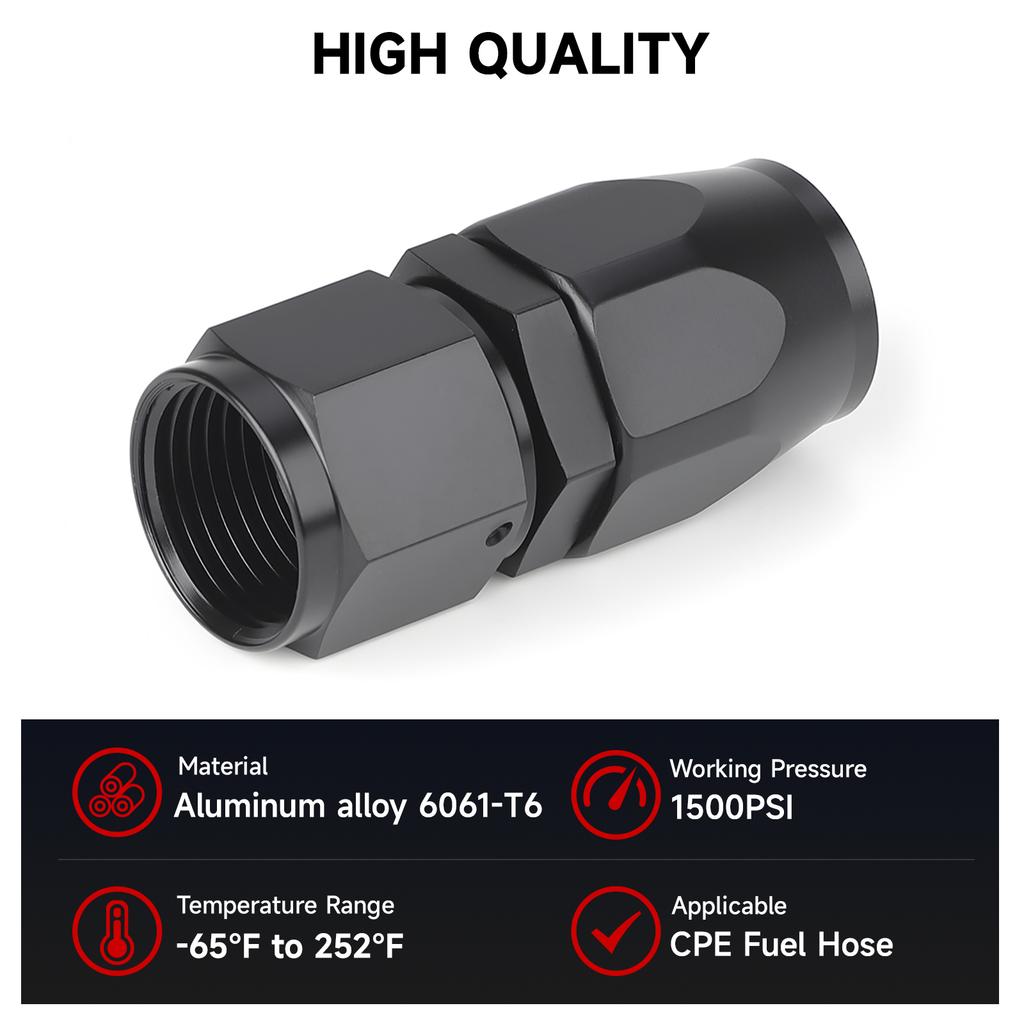 1 PCS Universal Straight 0 45 90 180 Degree Aluminum Car Swivel Hose End Fitting Adapter AN4/AN6/AN8/AN10 Oil Fuel CPE Line NPT