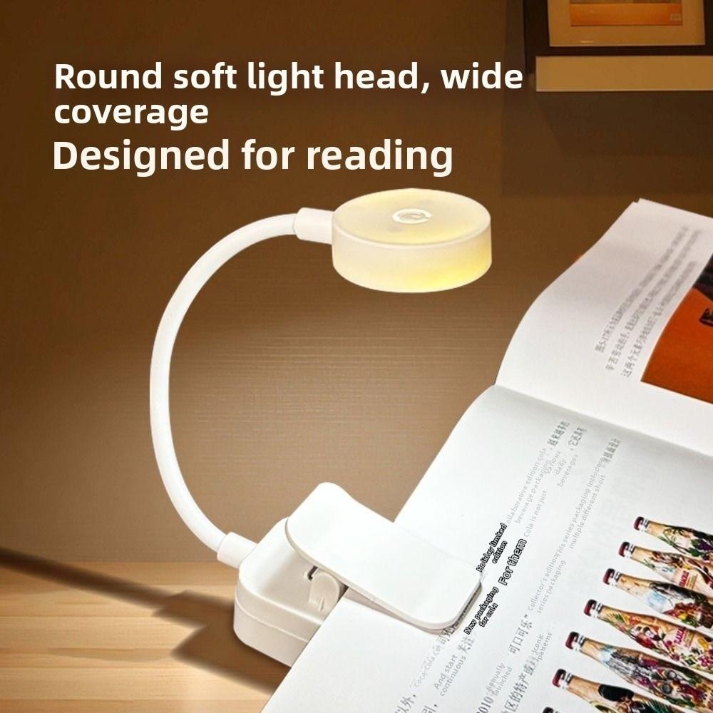 New Rechargeable Mini Clip Book Lamp Dimmable Adjustable LED Night Light Eye Protection Portable Clip On Table Lamp Bedroom