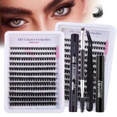 Falsche Wimpern Einzelbüschel Natürlich 30D/40D Heißschmelz Mehrfachhaar DIY Segmentierte Wimpern Falsche Wimpern