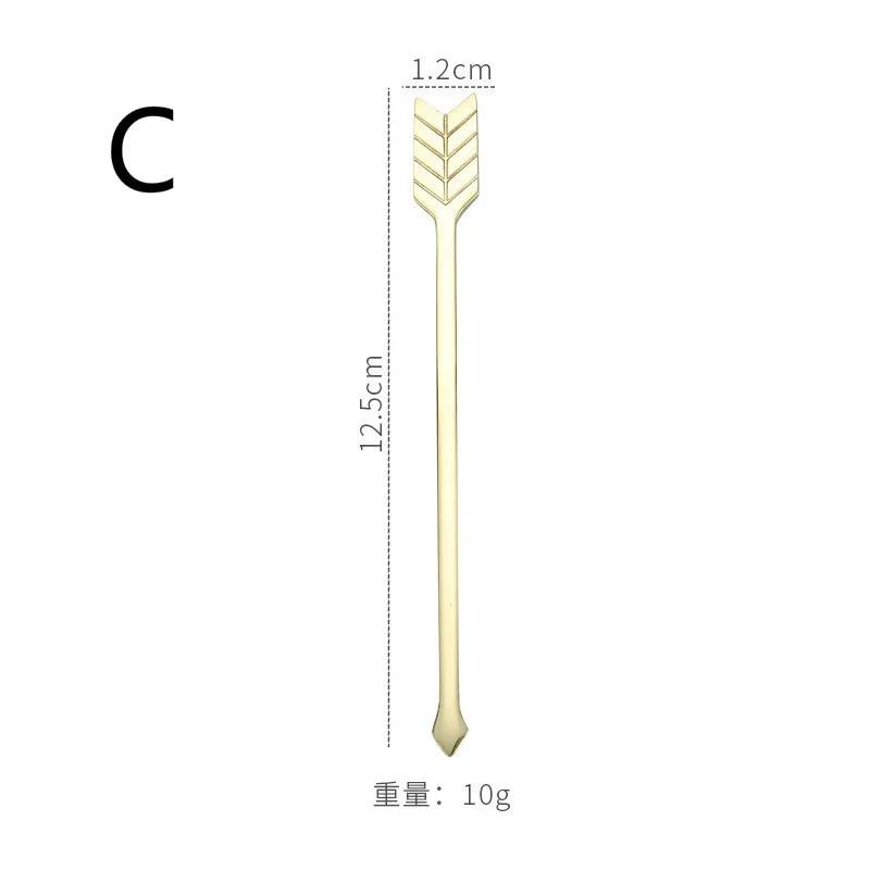 Creative Bow and Arrow Fruit Stick 304 Stainless Steel Gold Plated Fruit Fork Coffee Honey Stirre