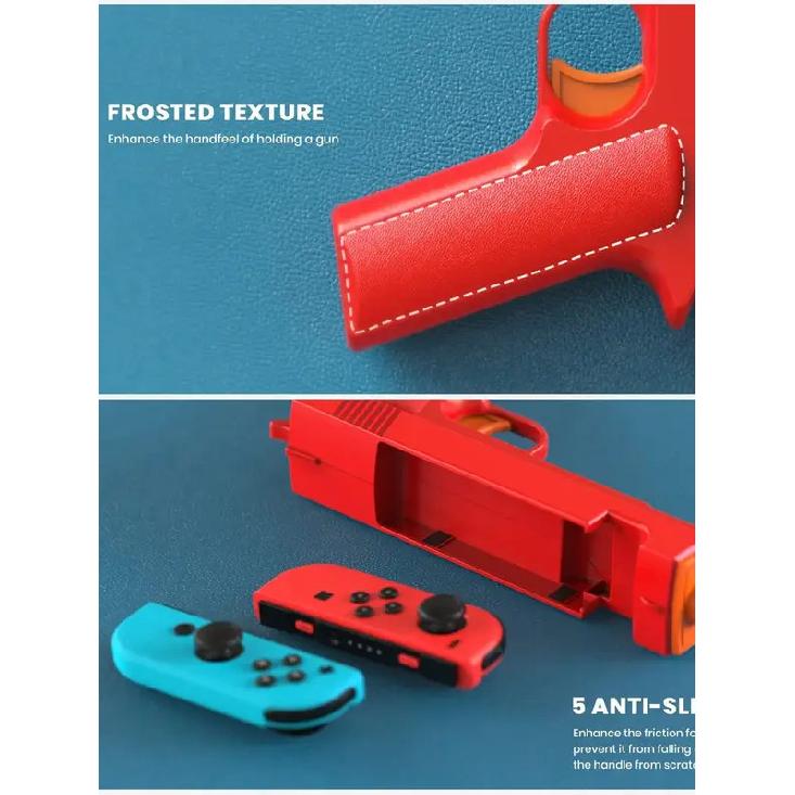 Shooting Game Gun Controller Compatible with Switch/Switch OLED Joy-Con Hand Grip Motion Controller for Shooter Hunting Games