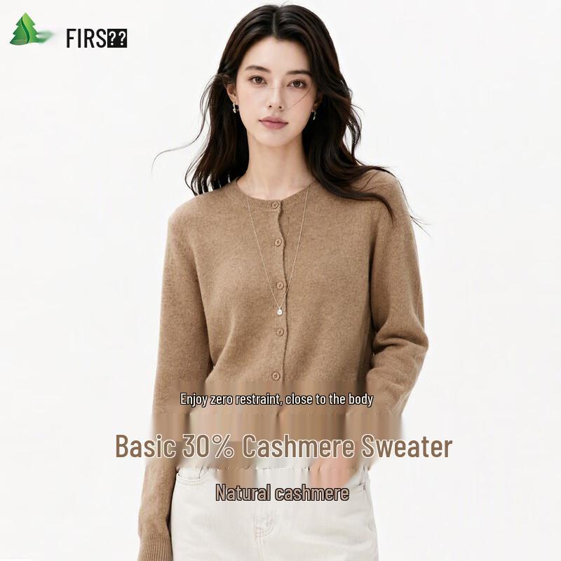 FIRS Women's 30% Cashmere Blend Cardigan Sweater