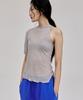 ONNE Asymmetrical Half Sleeve Knit Top - Gray