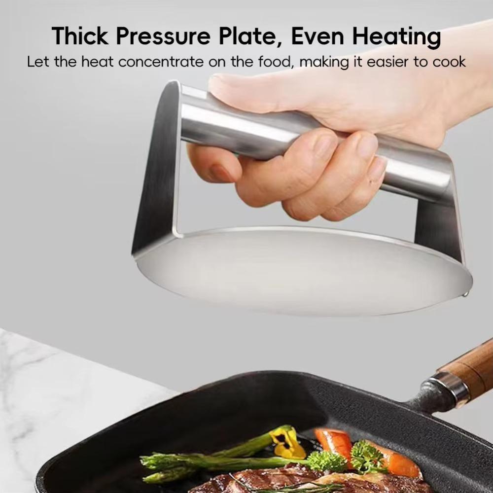 No Rust Stainless Steel Grill Press Round Burger Smasher Smash Burger Press Home Cooking