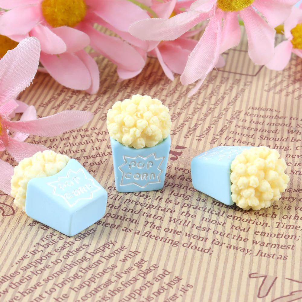10pcs Simulation Popcorn  Dollhouse Miniature Food Play Simulation Mini Popcorn Resin Food Model Doll Accessories Toys