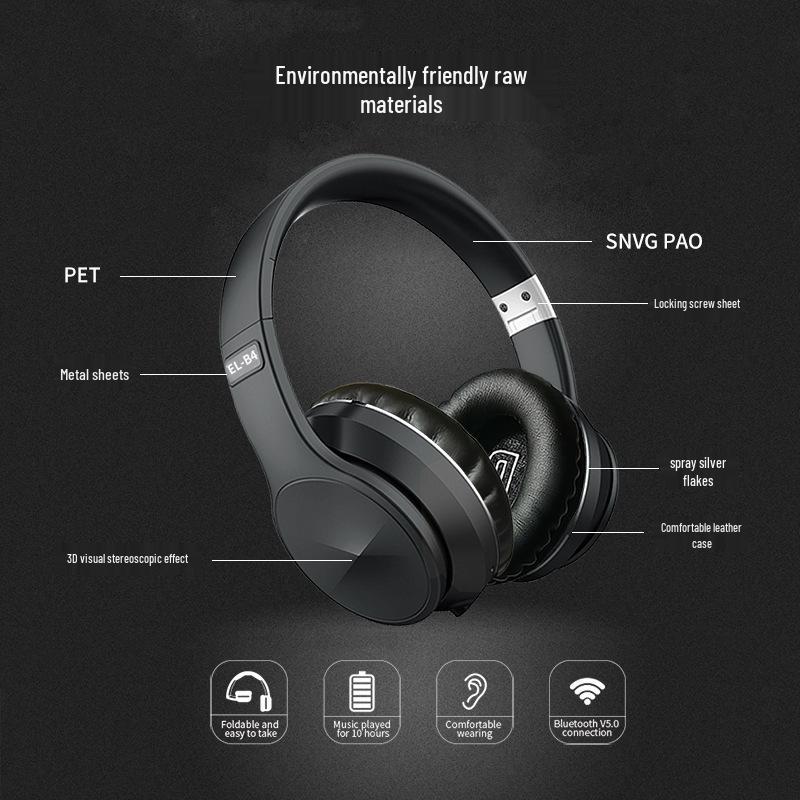Private Model Foldable Over-Ear Wireless Bluetooth Sports Headphones with Heavy Bass and Extended Battery Life