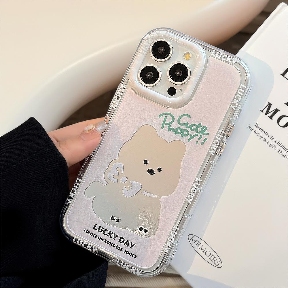 

Зеркальный чехол для телефона в виде розового щенка X/Xs