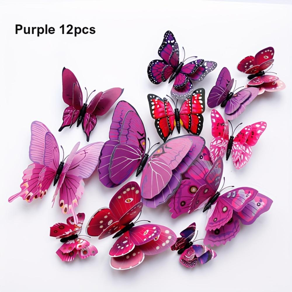 12pcs, Butterfly Wall Decor, 3D Butterflies Stickers For Party Decorations With Magnets, Removable Wall Stickers Room Decor, Scene Decor