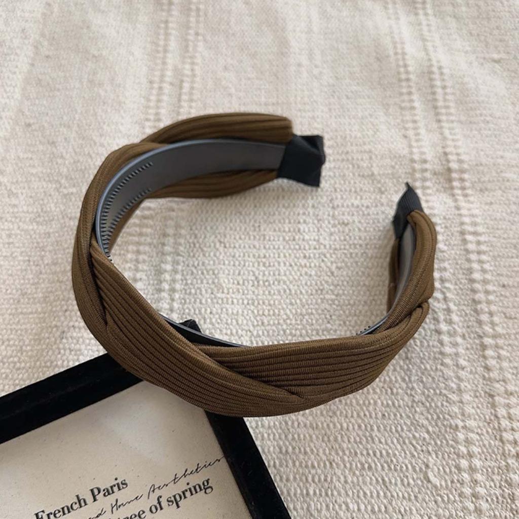 PROLY New Fashion Headband For Women Handmade Braided Turban Solid Color Hairband Spring Summer Headwear Hair Accessories