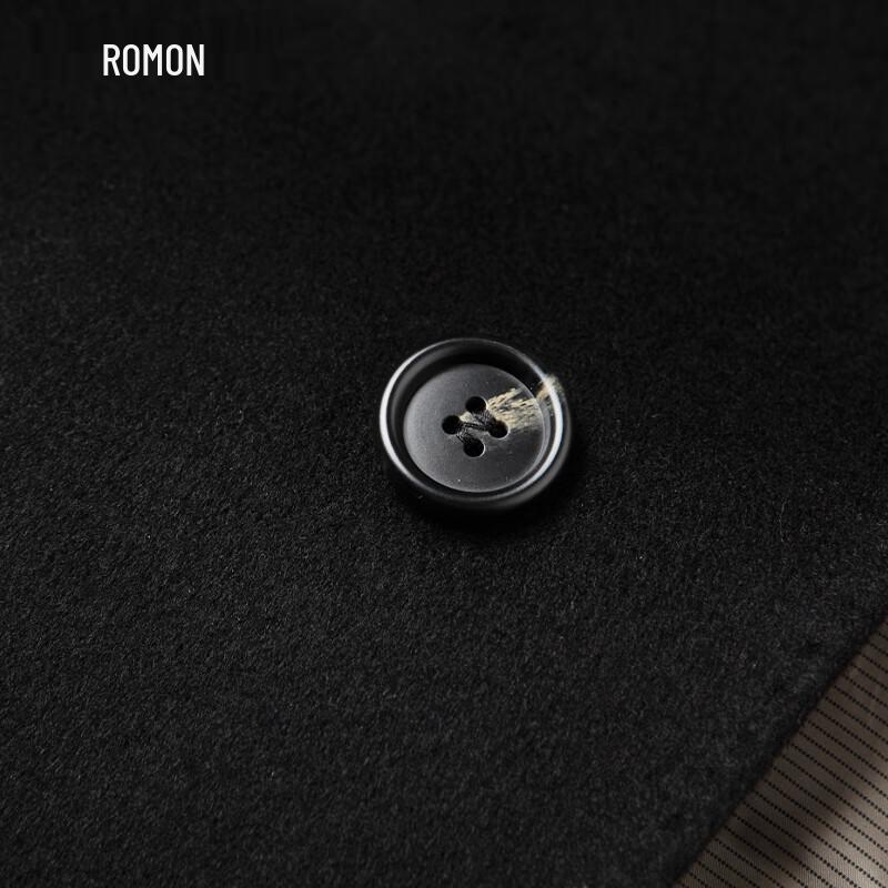 Romon Men's Slim Fit Long Wool Blend Overcoat with Detachable Down Liner