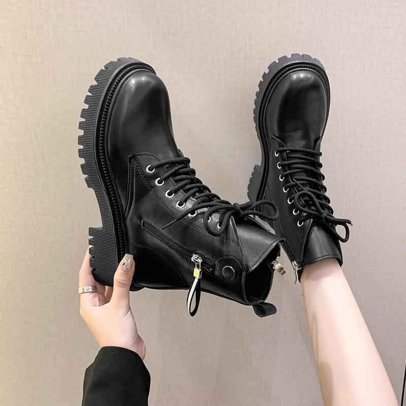 Martin boots women's new autumn and winter short boots platform-soled versatile locomotive boots lace-up boots