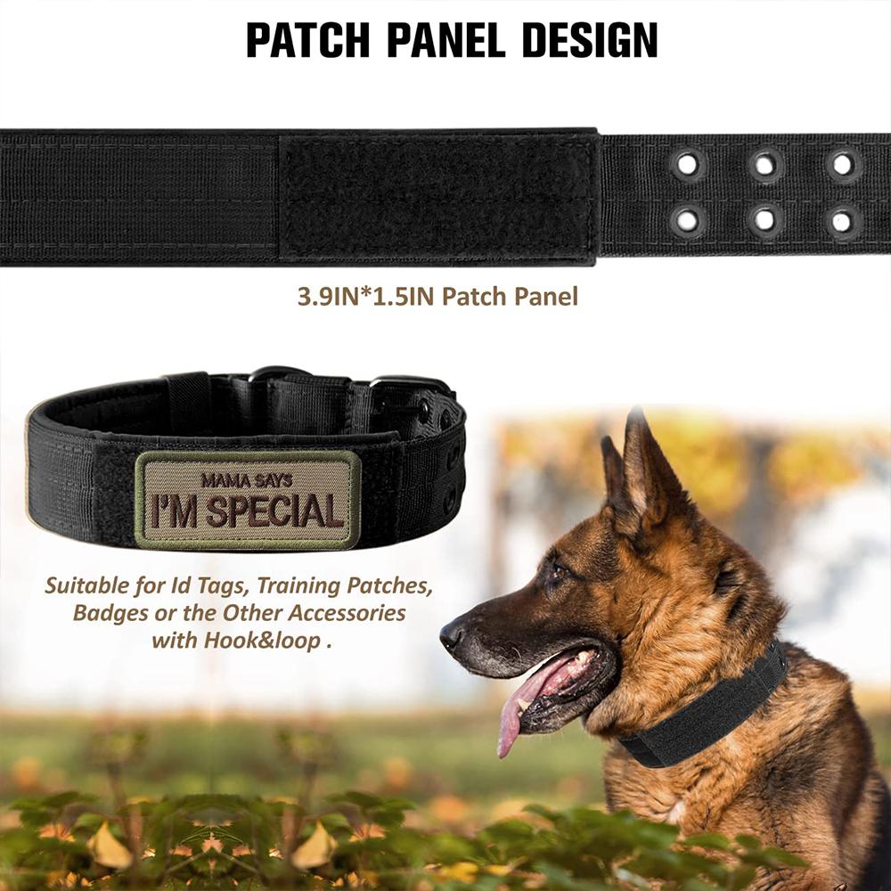 Outdoor Tactical Dog Collar  Durable Nylon Military Collars Outdoor for Medium Large Dogs Training Walking Working Pet Products