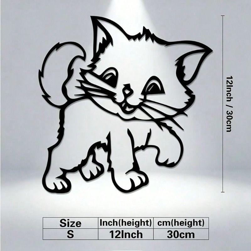 Wall Art Metal Cat Silhouette Sculpture Home Decor Gift