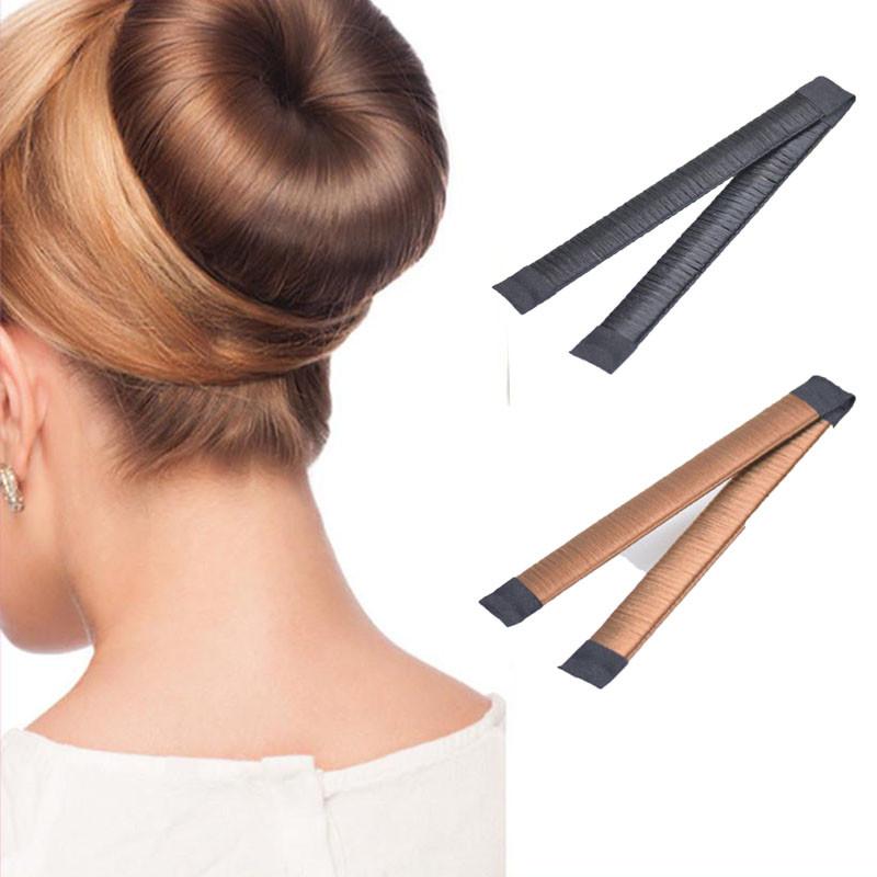 Trendy Korean Version Geometric Bun Maker 21cm Hair Accessory Fabric Material