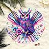 Metal Rotating Wind Chime with Owl and Floral Design Colorful Outdoor Garden Decor Soothing Sound No Electricity Needed Holiday Home