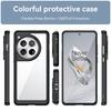 For OnePlus 12 5G Phone Case WANLONFENG XC Series TPU Acrylic Cover with Tempered Glass (Big Lens Hole)