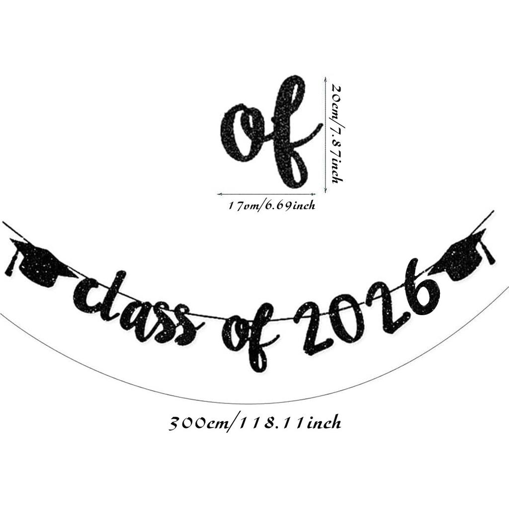 New Graduation Season Banner Diploma Cap Letter Hanging Garland Background Decor Party Supplies
