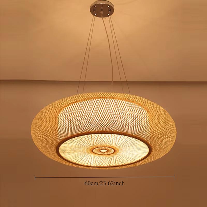 LED Rustic Style Pendant Light DIA.40 Creative Decoration Bamboo Art  Pendant Lamp Chandeliers Restaurant Teahouse