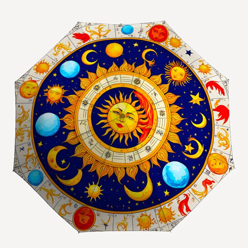 

1pc Zodiac Symbols Folding Umbrella, Durable, Suitable for Outdoor Activities or Rain, Suitable for Commuting yy251027147