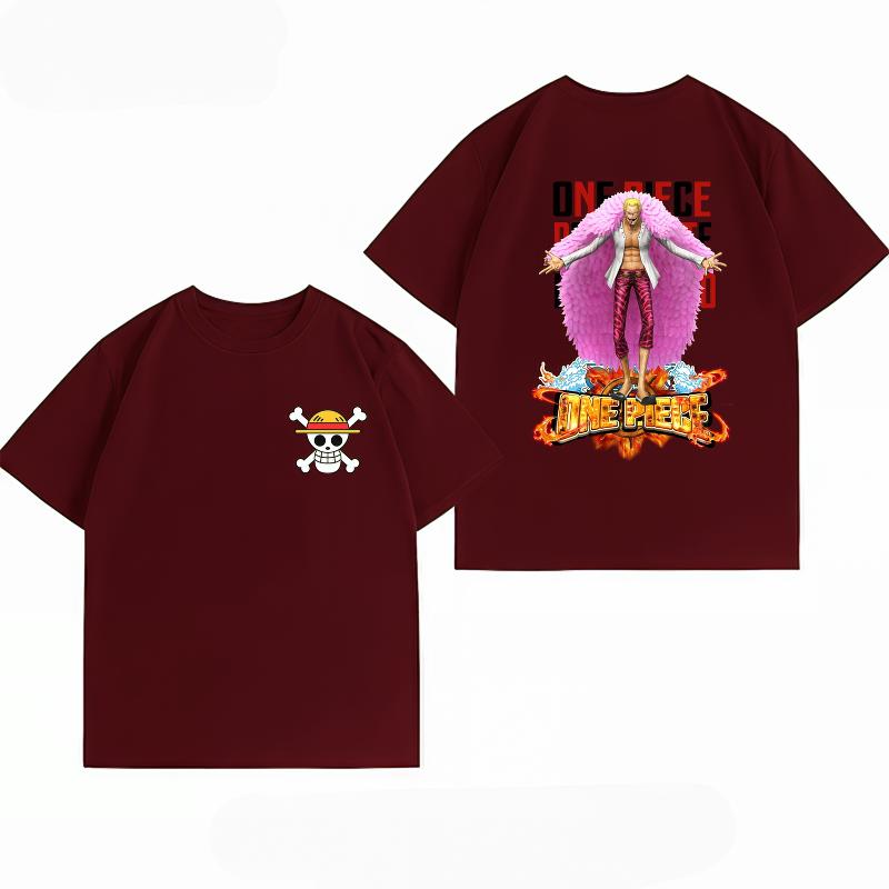 Unisexs Clothing New 100 Cotton Breathable Summer TShirt Bandai One Piece Donquixote Doflamingo Print Casual Streetwear Unisexs Top