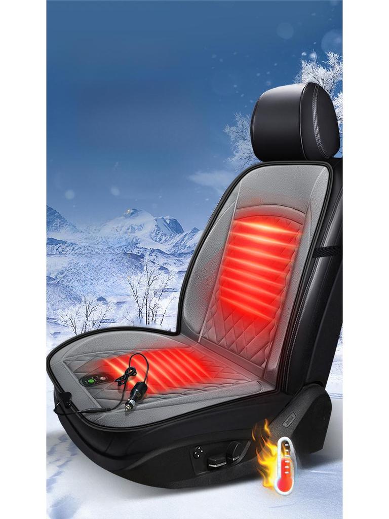 X021 Universelles Auto-Heizsitzkissen, automatische Spannungsumwandlung, Flanell, kurzer Plüsch, 12 V-24 V.