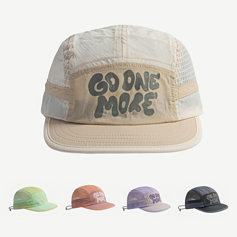 Letter Printing Quick-drying Hat Drawstring Design Japanese Style Short Brim Baseball Cap Thin Adjustable Sun Visor Cap Unisex