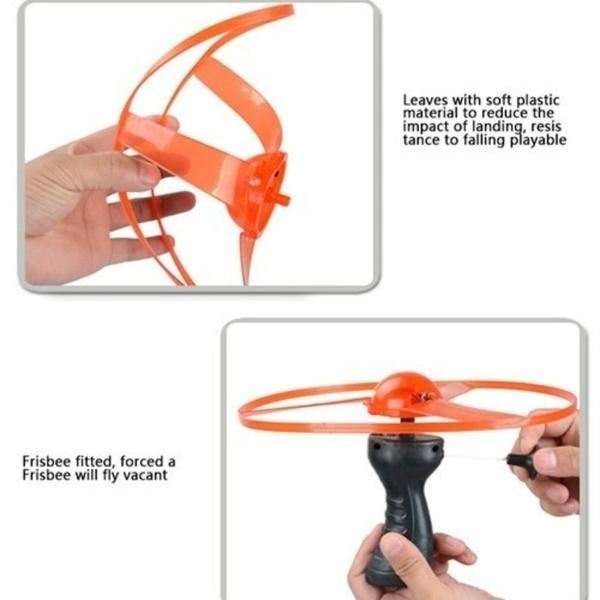 Αστείο Spinning Flyer Φωτεινό Flying UFO LED Light Handle Flash Flying Toys for Kids Outdoor Game