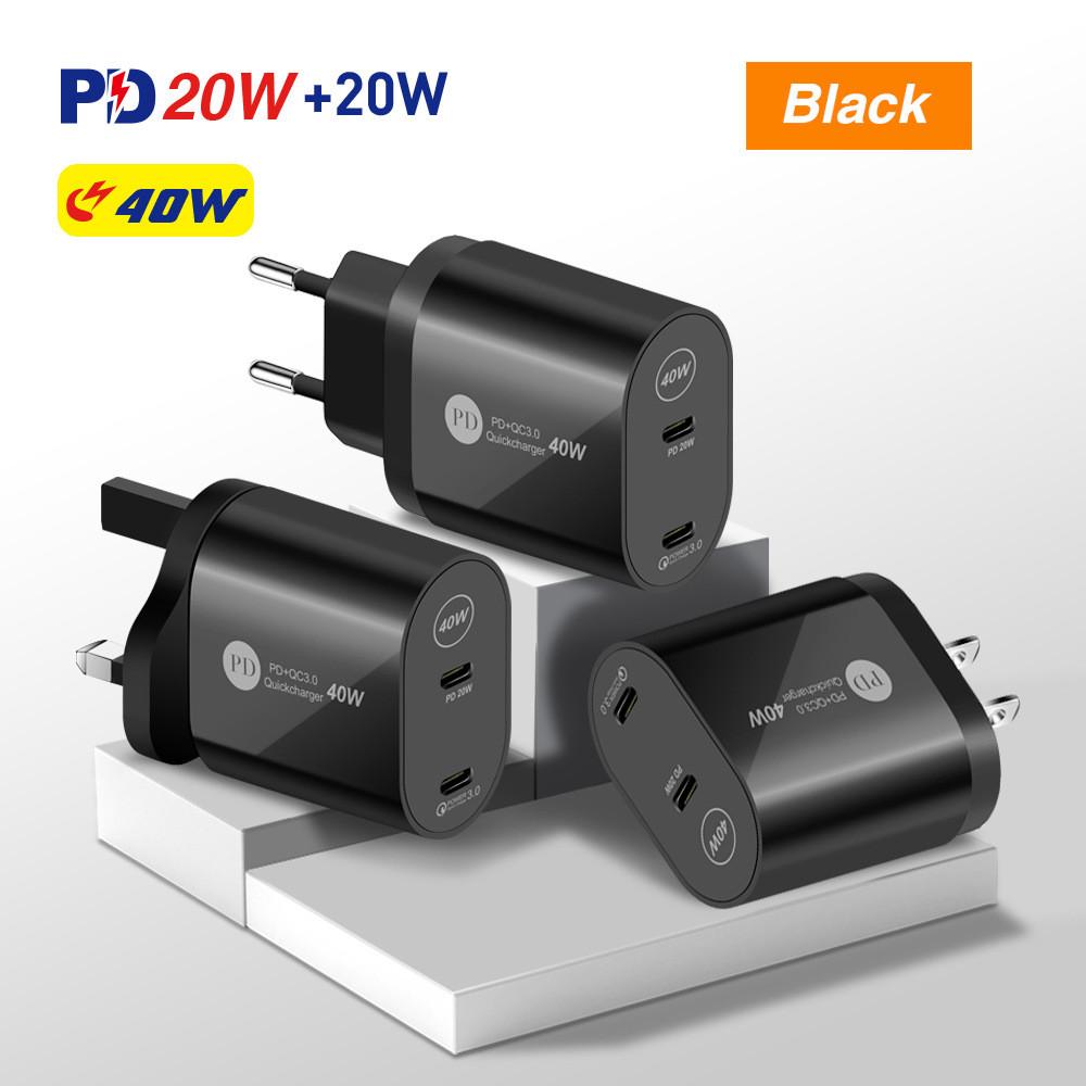 New Dual Pd40w Fast Charger For Apple 12 Type-c Pd Dual Port Charging