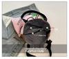 Floral Print Canvas Shoulder Handbag: Trendy Pleated Drawstring Design for Women