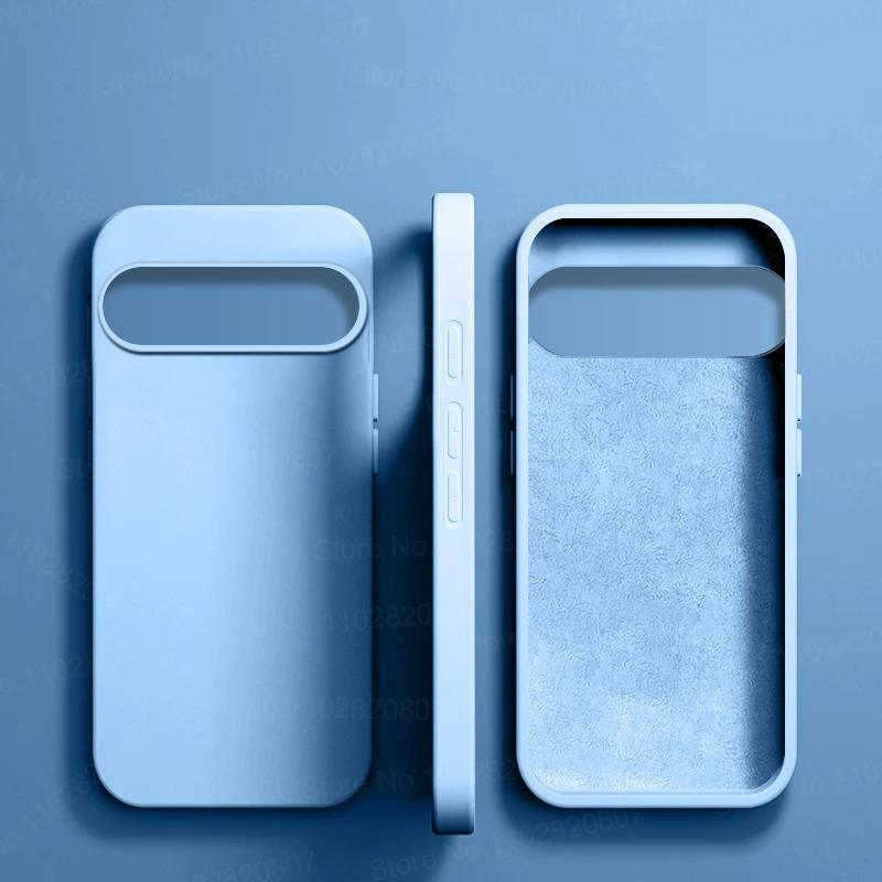 Original For Google Pixel 9 Pro XL Liquid Silicone Case For Google 8 7 6 Pro 7A 6A Shockproof Phone Cases Bumper Soft Back Cover For Google 6