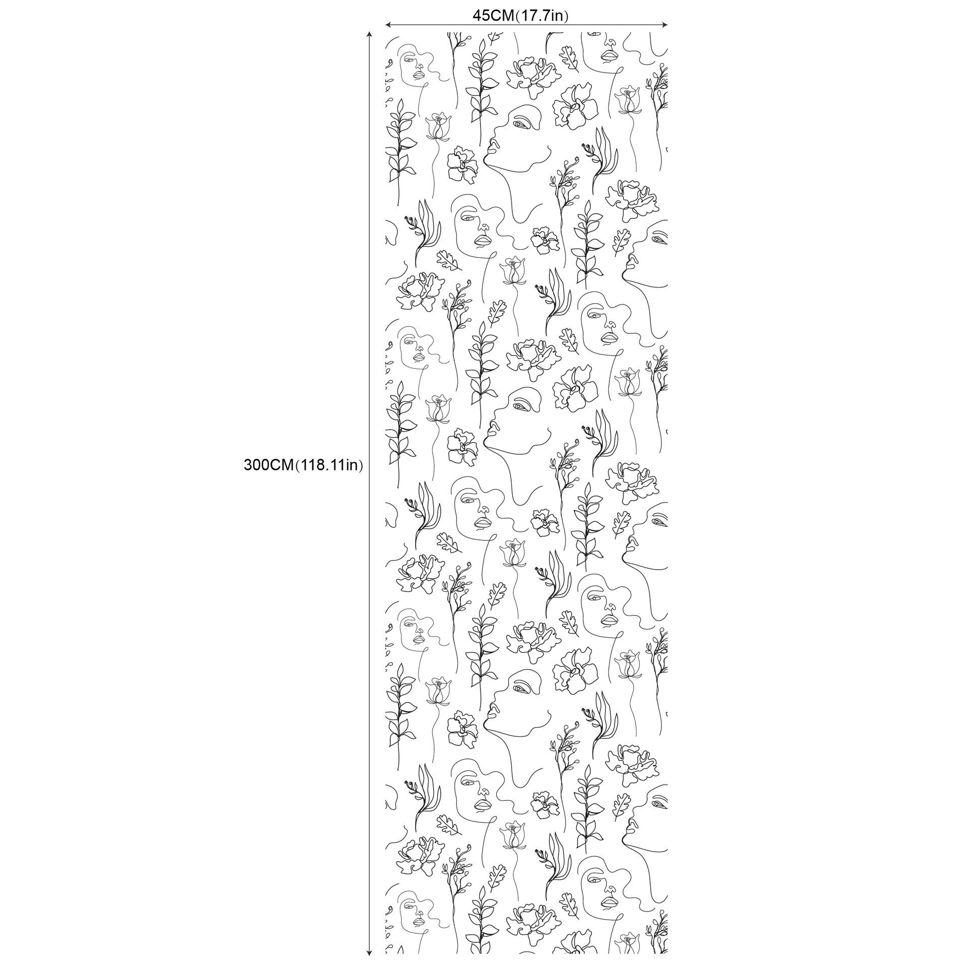

Минималистичные цветочные линии для лица, гостиная, спальня, прихожая, украшающие водонепроницаемые самоклеящиеся обои (45см*300см) RW282