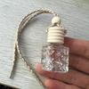 Love Car Hanging Empty Glass Perfume Bottle & Air Freshener for Essential Oils