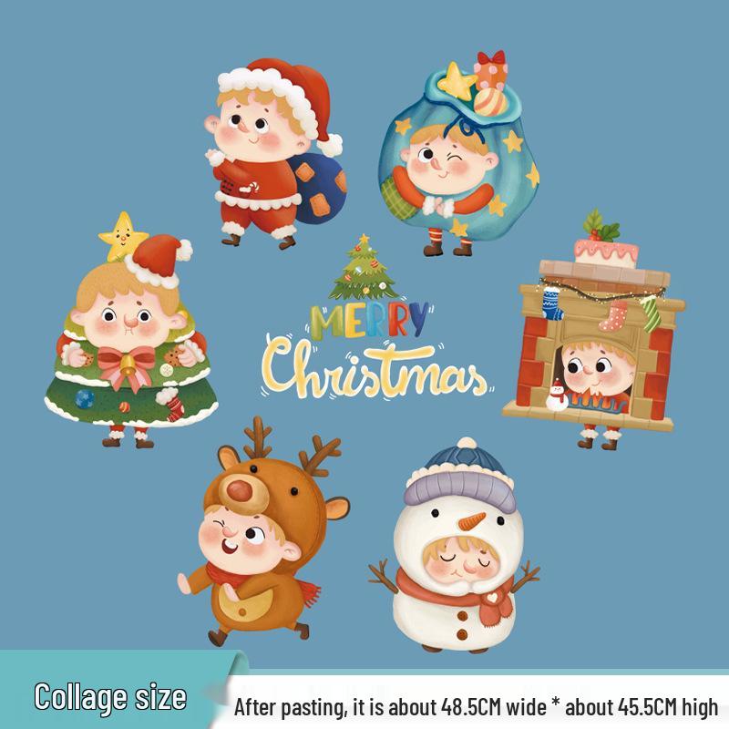 Christmas Tree Window Wall Sticker - Self-Adhesive Decoration Medium