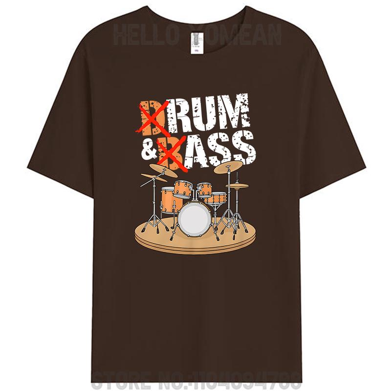Drum And Bass Or Rum And Ass Music Instrument Drummer Men's Cotton T-Shirt Funny Unisex Graphic Oversized Tees Shirts Tops Gifts