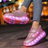 Girs LED Luminous Runaway Shoes Four-wheel Skates Men's and Children's Pulley Shoes LED Light Shoes