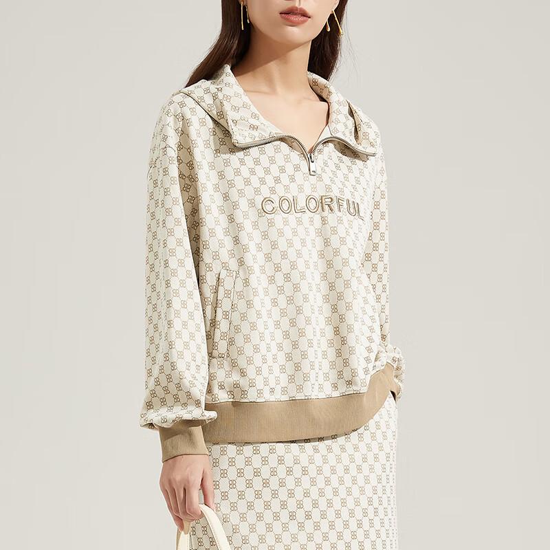

Women s Casual POLO Collar Sweatshirt M