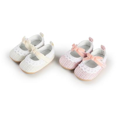 Infant Baby Girls Flat Non-slip Shoes Princess Shoes First Walking Shoes