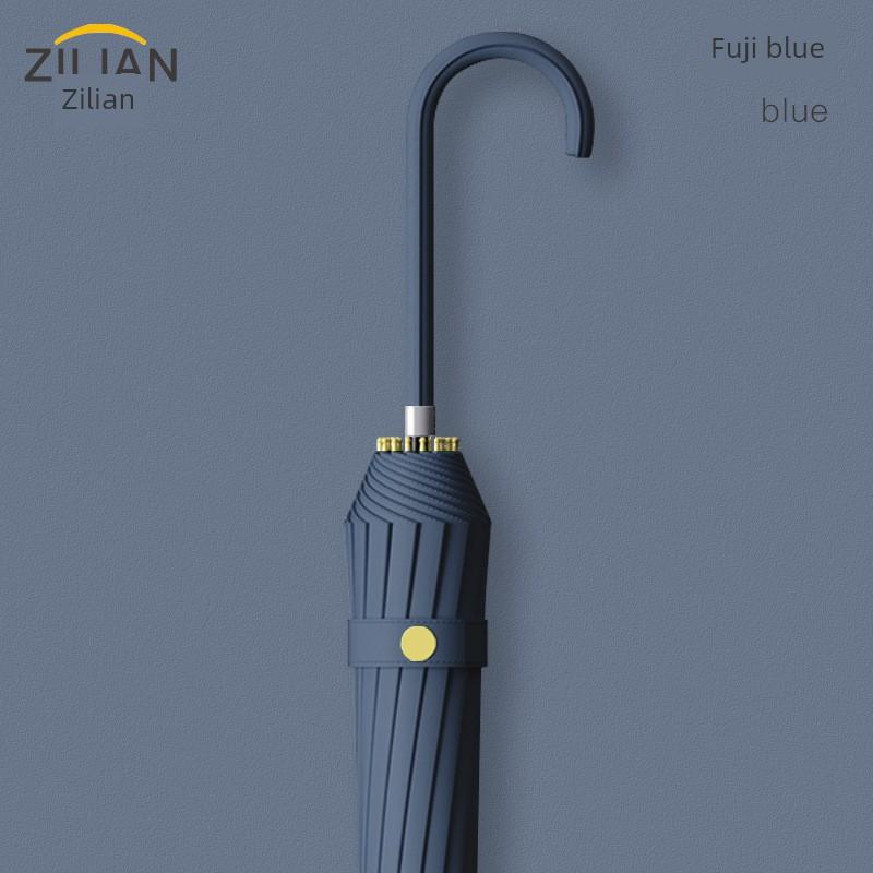 24-Rib Long-Handle Automatic Umbrella, Large Size for Men and Women, Reinforced Straight Umbrella, Windproof Advertising Business Umbrella