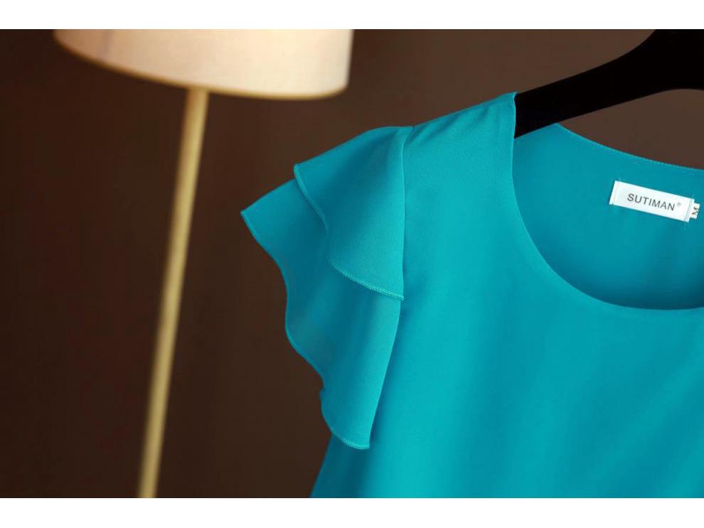 Women's Plus Size Chiffon Top: Loose, Fashionable, Short-Sleeved Summer Blouse